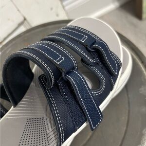 Clarks Women's Blue Slide Sandals